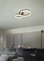 Nowoczesny plafon lampa sufitowa LED okręgi czarna designerska minimalistyczna SCOPE R63601232 RL