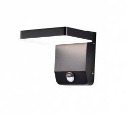 Lampa Zewnętrzna 20W Czarna IP65 Z Czujnikiem Ruchu Na Elewację Maxlight Ladis W0471 
