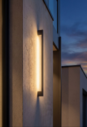 Czarny zewnętrzny kinkiet ścienny regulowana listwa LED nowoczesny minimalistyczny uniwersalny IP54 Azzardo GUSTO 120 AZ6841 12W 4000K 