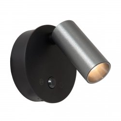 Nowoczesny kinkiet ścienny LED szara regulowana tuba uniwersalna minimalistyczna aluminiowa ściemnialna TONI 29934/02/15 Lucide