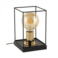 Czarno Złota Lampka Nocna Loft Klatka VOX 50372 SIGMA