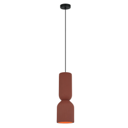 Czerwona stylowa lampa wisząca pojedyncza ceramiczna jadalniana nad stół ryflowany klosz BALERA LP-0309/1P Red Light Prestige