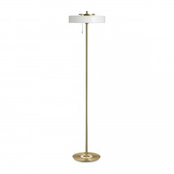 Biała lampa podłogowa stojąca okrągła szklana minimalistyczna klasyczna nowoczesna uniwersalna ARTDECO MF8872 white Step Into Design