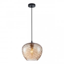 Lampa wisząca Italux Bresco PND-3033-1-BRO-AMB Bursztynowe szkło 1xE27