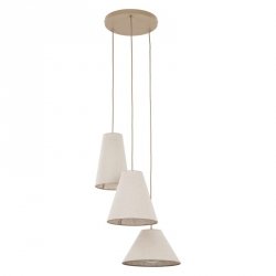 Beżowa lampa wisząca abażurowa potrójna nowoczesna minimalistyczna ponadczasowa dekoracyjna elegancka CONEA 11203 TK-LIGHTING