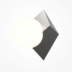Lampa ścienna kinkiet okrągły klosz platyna designerski nowoczesny dekoracyjny Cubeo MOD445WL-01PT Maytoni