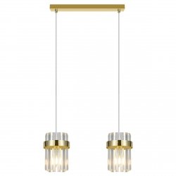 Złota lampa wisząca Vetro Light Prestige LP-2910/2L GD nad stół jadalniana glamour