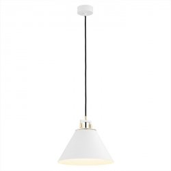Lampa Wisząca Vintage Biała Listwa Z Mosiężnym Akcentem  ORTE 4914 ARGON