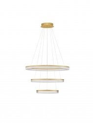 Lampa wisząca LED złota trzy okręgi pierścienie nowoczesna designerska możliwość ściemniania LANTELVO LE45394 Luces Exclusivas
