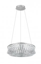 Kryształowa okrągła lampa wisząca LED glamour designerska nowoczesna ściemnialna ZEVION 334730106 Trio