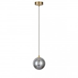 Złota molekularna lampa wisząca szklany klosz 12cm w kolorze dymiony chrom BUBBLES 1 SMOKY AZ5954 + AZ5956 Azzardo 
