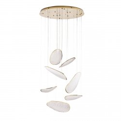 Designerska nowoczesna lampa wisząca LED owalne klosze złota salonowa dekoracyjna Empire P0635D Maxlight 