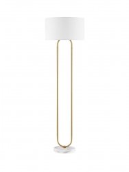 Lampa stojąca podłogowa biały abażur podstawa marmurowa dekoracyjna do salonu Luces Exclusivas