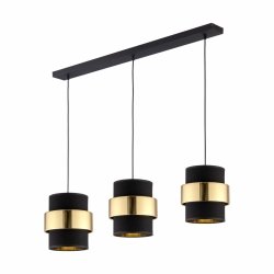 Czarno złota lampa wisząca dekoracyjny podwójny abażur w stylu hampton listwa nad stół do salonu jadalni sypialni CALISTO 3 4378 TK-Lighting