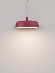 Lampa wisząca LED czerwona aluminiowa owalna 40cm nowoczesna minimalistyczna ściemnialna 3000K DORRIA LE46010 Luces Exclusivas