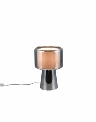 Lampka nocna stołowa szklana szara minimalistyczna klasyczna ROCKA 519900157 Trio