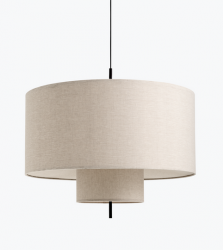 Lampa wisząca abażurowa okrągła beżowa minimalistyczna klasyczna uniwersalna dekoracyjna Margin 90cm 21330 New Works