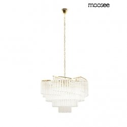 Złota lampa wisząca żyrandol do salonu w stylu glamour kryształowa LUMA 60 MSE1501100568 MOOSEE