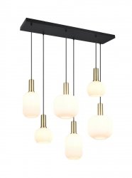 Nowoczesna Lampa Wisząca Nad Stół DIVA TRIO 319800608 Szklane Białe Klosze Złota