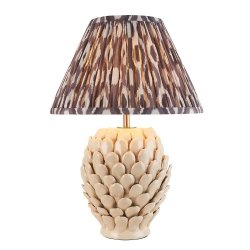 Lampka stołowa nocna ceramiczna abażurowa nowoczesna designerska dekoracyjna Layered Leaf & Ikat 116418 ENDON 