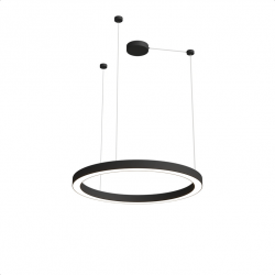 Nowoczesna lampa wisząca LED czarna okrągła minimalistyczna uniwersalna ring ze zmienną barwą światła AURUM M PL0116-90-CCT-BK Yaskr