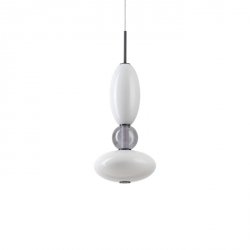 Designerska Nowoczesna Lampa Wisząca Szaro Biała LUMIERE 1-SP 314143 IDEAL LUX