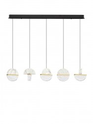 Lampa wisząca wielopunktowa biała LED marmurowe szklane okrągłe klosze 16cm designerska nowoczesna ściemnialna do salonu i sypialni Luces Exclusivas