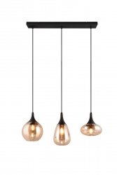 Dekoracyjna Lampa Wisząca Czarna Szklane Kosze LUMINA 317000313 TRIO