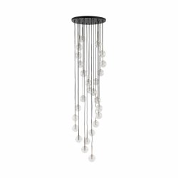 Efektowna dekoracyjna lampa wisząca w kolorze czarno złotym kaskadowa transparentne klosze AURORA 10258 TK-Lighting