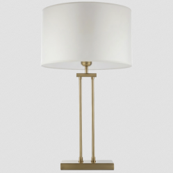 Lampka Stołowa Nocna COSMO LIGHT ATHENS T01750BR-WH mosiądz biały abażur
