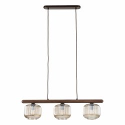 Lampa wisząca szklane klosze zawieszone na drewnianej belce designerska dekoracyjna SALVIA 11069 TK-LIGHTING