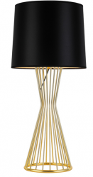 Czarna lampka stołowa nocna tkaninowy abażur designerska podstawa minimalistyczna klasyczna nowoczesna FILO MT1235 Step Into Design