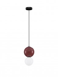 Minimalistyczna lampa wisząca LED szklany klosz kule czerwona i biała uniwersalna nowoczesna JORELIA LE45251 Luces Exclusivas
