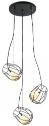 LAMPA WISZĄCA DESIGN ITALUX MELISA MDM-3942/3 BK CZARNA LOFT