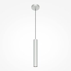 Lampa wisząca minimalistyczna aluminium srebrna nad stół do jadalni do salonu tuba Pro Focus Maytoni MOD161PL-01CM1