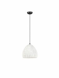 Lampa wisząca tkaninowa biała owalna boho rustykalna designerska industrialna Luces Exclusivas