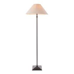 Lampa podłogowa stojąca czarna abażurowa lniana minimalistyczna uniwersalna Lille 117830 ENDON