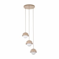 Jasno brązowa designerska lampa wisząca w stylu industralnym minimalistyczna potrójna mleczne klosze BONO SABIA 10720 TK-Lighting 