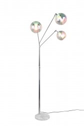 Nowoczesna dekoracyjna lampa podłogowa potrójna szklane klosze kule srebrna designerska uniwersalna PAXTON 416900306 TRIO