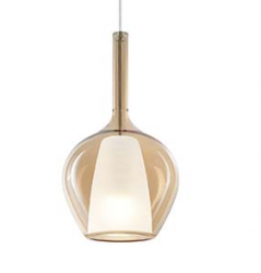 Szklana bursztynowa lampa wisząca nowoczesna designerska salonowa dekoracyjna Kalique sp1-1 d18 359885 Ideal Lux 
