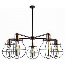 LAMPA WISZĄCA ŻYRANDOL NOWODVORSKI MANUFACTURE 9738 LOFT VINTAGE METALOWA CZARNA