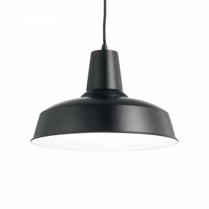 Czarna Lampa Wisząca IDEAL LUX MOBY SP1 093659 Loft 