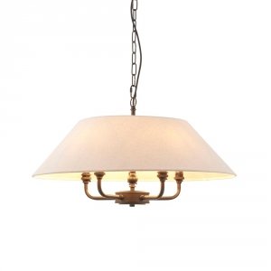 Klasyczna lampa wisząca abażurowa lniana czarna minimalistyczna uniwersalna Lille 112955 ENDON