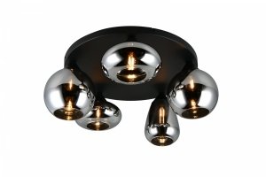 Nowoczesny plafon lampa sufitowa czarna szklane klosze uniwersalna minimalistyczna LUMINA 617030532 Trio