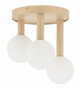 Plafon Sufitowy Minimalistyczny Złoty Biały Szklany Klosz PERLA 33603 SIGMA 