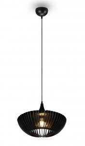 Lampa Wisząca Czarna Matowa Metalowo Drewniana COLINO 315900132 TRIO