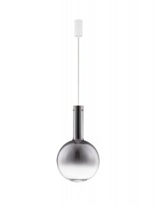 Klasyczna lampa wisząca LED szara szklana kula minimalistyczna uniwersalna możliwość ściemniania TORCENA LE45186 Luces Exclusivas