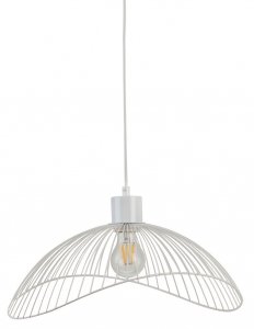 BIAŁA LAMPA WISZĄCA DRUCIANA LOFT ITALUX NUNEZ PND-1702-1-L-W