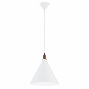 Lampa wisząca stożek ze stali lakierowanej z ciemnym drewnianym dekorem skandynawska elegancka minimalistyczna KEGEL 8631 Argon