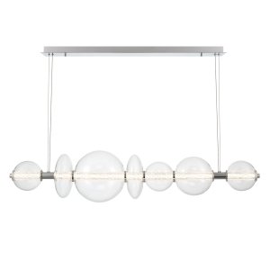 Szklana kryształowa lampa wisząca okrągła ATOMO Elstead Lighting QN-ATOMO-LP7-PC polerowany chrom